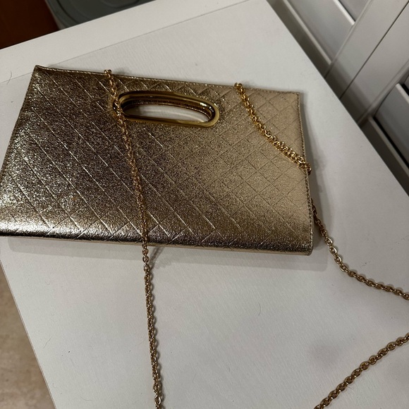 Handbags - Elegant Gold Quilted Clutch